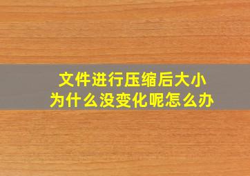 文件进行压缩后大小为什么没变化呢怎么办