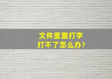 文件里面打字打不了怎么办?