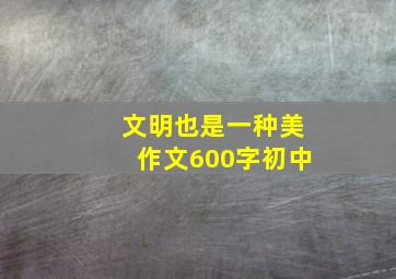 文明也是一种美作文600字初中