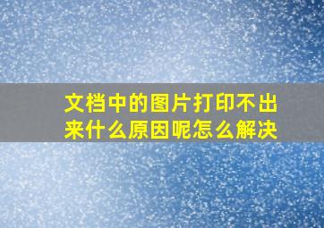 文档中的图片打印不出来什么原因呢怎么解决