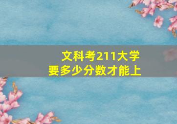 文科考211大学要多少分数才能上