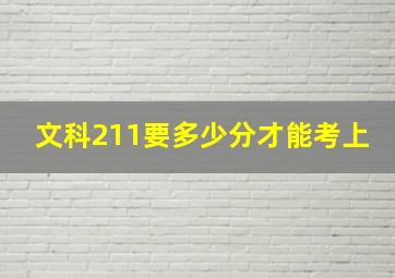 文科211要多少分才能考上