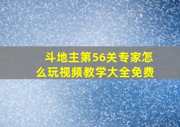 斗地主第56关专家怎么玩视频教学大全免费