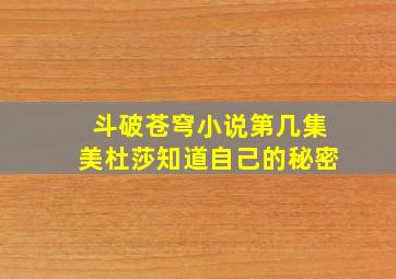 斗破苍穹小说第几集美杜莎知道自己的秘密