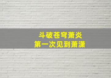 斗破苍穹萧炎第一次见到萧潇