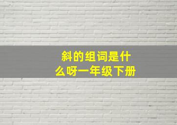 斜的组词是什么呀一年级下册