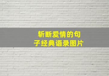 斩断爱情的句子经典语录图片