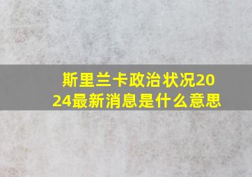 斯里兰卡政治状况2024最新消息是什么意思