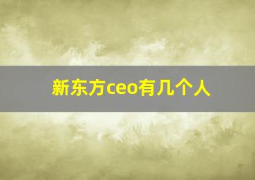 新东方ceo有几个人