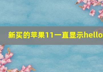 新买的苹果11一直显示hello