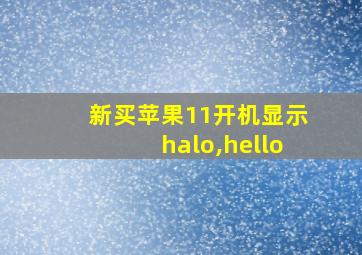 新买苹果11开机显示halo,hello