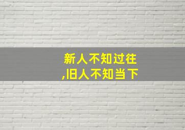 新人不知过往,旧人不知当下