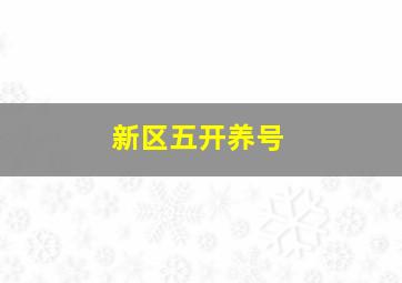 新区五开养号