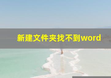 新建文件夹找不到word