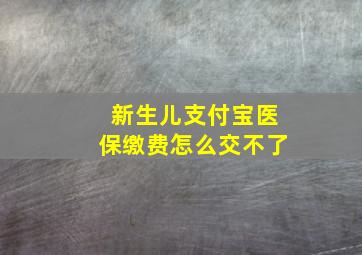 新生儿支付宝医保缴费怎么交不了