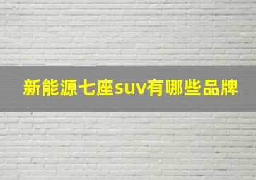 新能源七座suv有哪些品牌