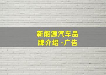 新能源汽车品牌介绍 -广告