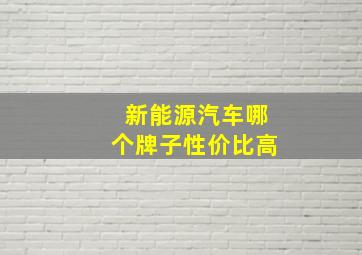 新能源汽车哪个牌子性价比高