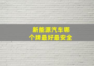 新能源汽车哪个牌最好最安全