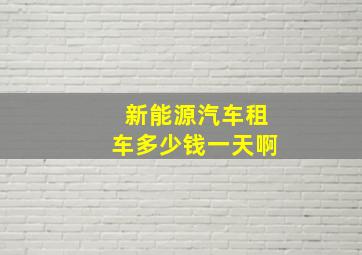 新能源汽车租车多少钱一天啊