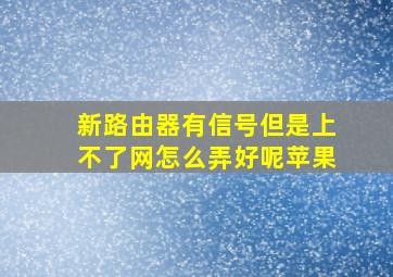 新路由器有信号但是上不了网怎么弄好呢苹果