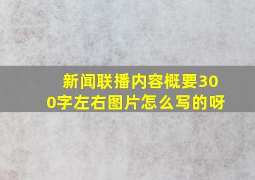 新闻联播内容概要300字左右图片怎么写的呀