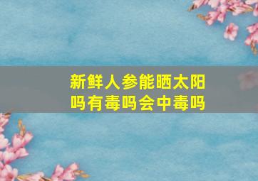 新鲜人参能晒太阳吗有毒吗会中毒吗