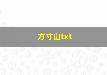 方寸山txt