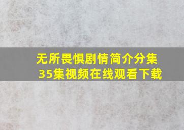 无所畏惧剧情简介分集35集视频在线观看下载