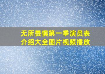 无所畏惧第一季演员表介绍大全图片视频播放