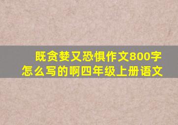 既贪婪又恐惧作文800字怎么写的啊四年级上册语文