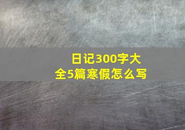 日记300字大全5篇寒假怎么写