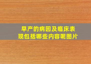 早产的病因及临床表现包括哪些内容呢图片