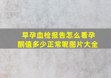 早孕血检报告怎么看孕酮值多少正常呢图片大全