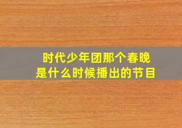 时代少年团那个春晚是什么时候播出的节目