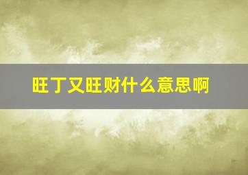 旺丁又旺财什么意思啊