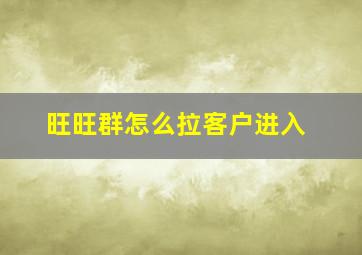 旺旺群怎么拉客户进入