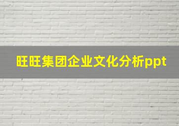 旺旺集团企业文化分析ppt