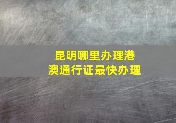 昆明哪里办理港澳通行证最快办理