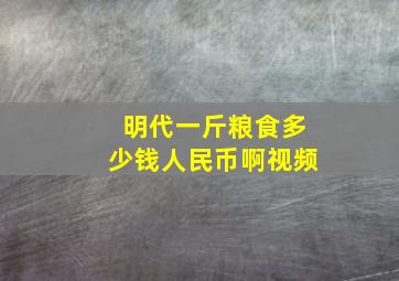 明代一斤粮食多少钱人民币啊视频