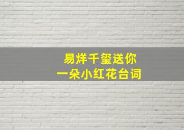 易烊千玺送你一朵小红花台词