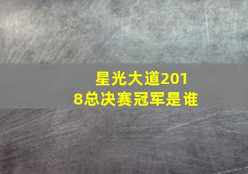 星光大道2018总决赛冠军是谁