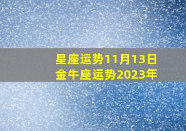 星座运势11月13日金牛座运势2023年