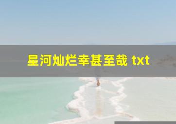 星河灿烂幸甚至哉 txt