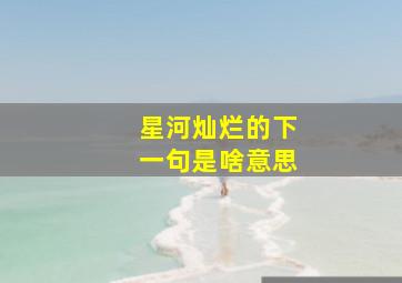 星河灿烂的下一句是啥意思