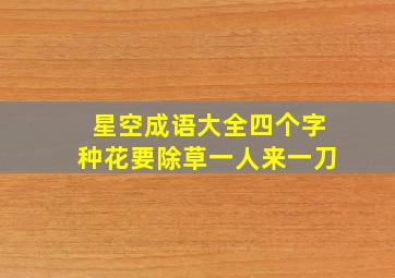 星空成语大全四个字种花要除草一人来一刀