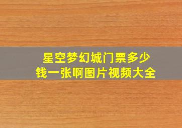 星空梦幻城门票多少钱一张啊图片视频大全