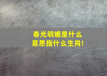 春光明媚是什么意思指什么生肖!