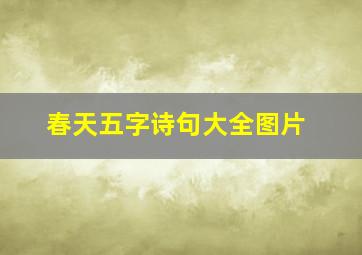 春天五字诗句大全图片