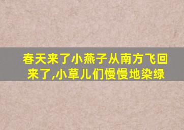 春天来了小燕子从南方飞回来了,小草儿们慢慢地染绿